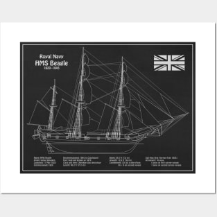 Charles Darwin HMS Beagle Tall Ship - PDL Posters and Art